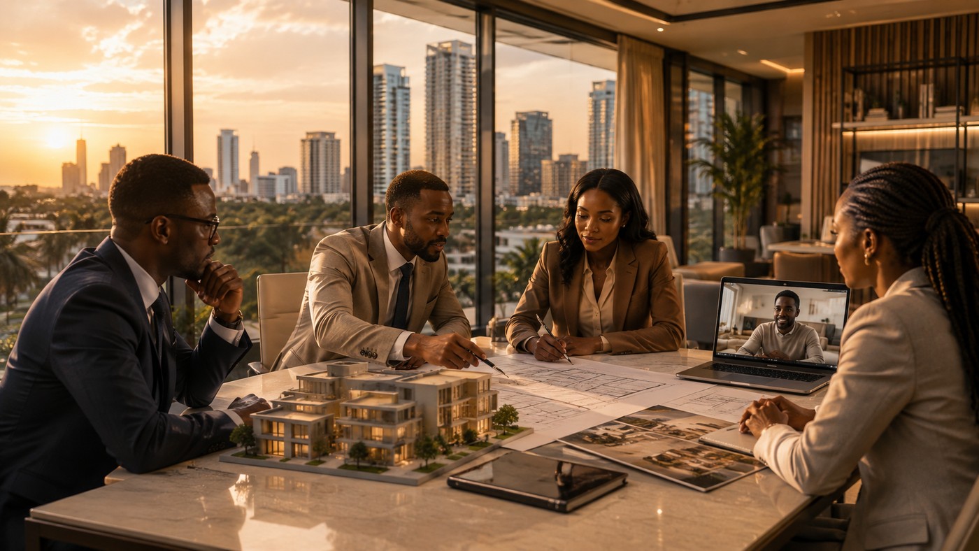 Équipe Kastor Africa réunie autour d’un projet immobilier