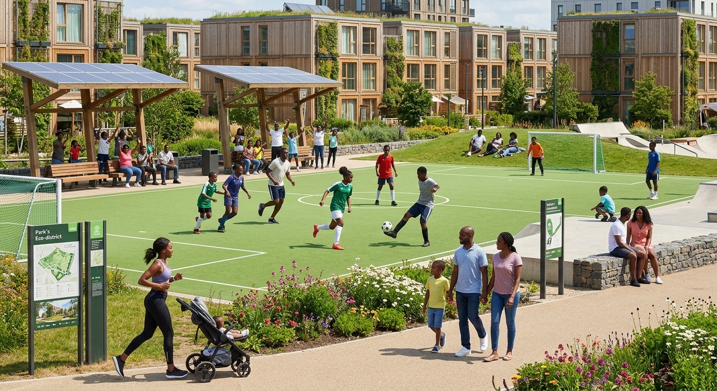 Espaces verts, terrain de sport et vie de quartier dans ECO CITY